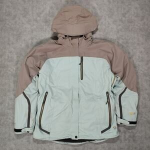 Mountain Hardwear Synchro Ski Jacket Women L Conduit Waterproof Hooded Blue Gray